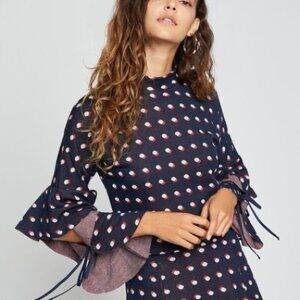 BCBGeneration Double Dot Cutout Sleeve Blouse
